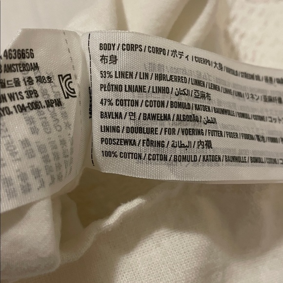 Abercrombie & Fitch Linen Cotton Cropped Top Women Size S Adjustable Strap White - Picture 6 of 6